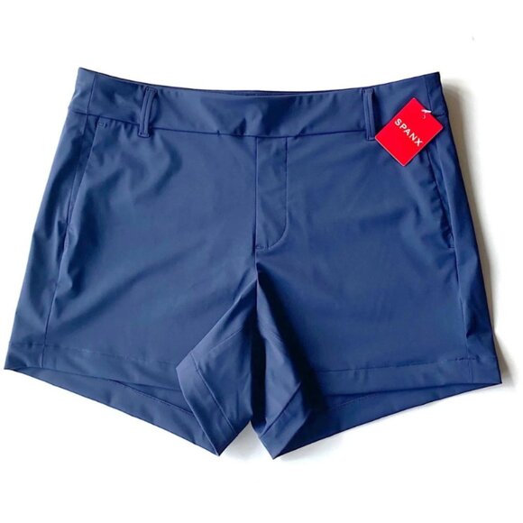 Spanx NWT Women's Navy Blue 4" Relaxed Fit Athletic Shorts, Size 2X - Picture 1 of 5